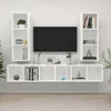 Image de vidaXL Meubles TV muraux 4 pcs Blanc AgglomÃ©rÃ©