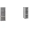 Image de vidaXL Meubles TV 2 pcs Gris bÃ©ton 107x35x37 cm AgglomÃ©rÃ©