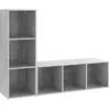Image de vidaXL Meubles TV 2 pcs Gris bÃ©ton 107x35x37 cm AgglomÃ©rÃ©