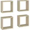 Image de Vidaxl EtagÃ¨res Cube Murales 4 Pcs ChÃªne Sonoma 30x15x30 Cm