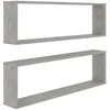 Image de Vidaxl EtagÃ¨res Cube Murales 2 Pcs Gris BÃ©ton 100x15x30 Cm AgglomÃ©rÃ©