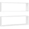 Image de Vidaxl EtagÃ¨res Cube Murales 2 Pcs Blanc 80x15x26,5 Cm AgglomÃ©rÃ©