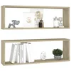 Image de Vidaxl EtagÃ¨res Cube Murales 2 Pcs ChÃªne Sonoma 80x15x26,5cm AgglomÃ©rÃ©