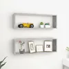 Image de Vidaxl EtagÃ¨res Cube Murales 2 Pcs Gris BÃ©ton 80x15x26,5 Cm AgglomÃ©rÃ©