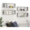 Image de Vidaxl EtagÃ¨res Cube Murales 4 Pcs Gris BÃ©ton 80x15x26,5 Cm AgglomÃ©rÃ©