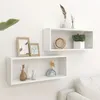 Image de Vidaxl ÃtagÃ¨res Murales Cube 2 Pcs Blanc 60x15x23 Cm Bois D'IngÃ©nierie