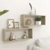 Image de Vidaxl ÃtagÃ¨res Cube Murales 2 Pcs ChÃªne Sonoma 60x15x23 Cm AgglomÃ©rÃ©