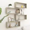 Image de Vidaxl ÃtagÃ¨res Murales Cube 4 Pcs ChÃªne Sonoma Bois DâIngÃ©nierie