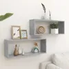 Image de vidaXL ÃtagÃ¨res cube murales 2 pcs Gris bÃ©ton 60x15x23 cm AgglomÃ©rÃ©