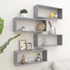Image de vidaXL ÃtagÃ¨res cube murales 4 pcs Gris bÃ©ton 60x15x23 cm AgglomÃ©rÃ©