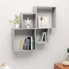 Image de Vidaxl ÃtagÃ¨re Murale Cube Gris BÃ©ton 80x15x78,5 Cm Bois D'IngÃ©nierie
