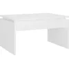 Image de Table Basse avec Surface Facile Ã  Nettoyer Blanc 68x50x38 cm Bois ComposÃ©