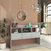 Image de Vidaxl Buffet Gris BÃ©ton 105x30x70 Cm Bois D'IngÃ©nierie
