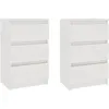 Image de vidaXL Tables de chevet 2 pcs Blanc 40x29,5x64 cm Bois de pin solide