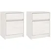 Image de vidaXL Tables de chevet 2 pcs Blanc 40x31x50 cm Bois de pin massif