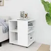 Image de Vidaxl Armoire Ã Roulettes Blanc 60x53x72 Cm Bois D'IngÃ©nierie