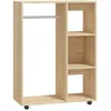 Image de Armoire Avec Roulettes Verrouillables ChÃªne Sonoma 80x40x110 Cm Bois ComposÃ©