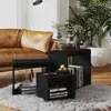 Image de vidaXL Tables gigognes 3 pcs Noir AgglomÃ©rÃ©