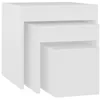 Image de vidaXL Tables gigognes 3 pcs Blanc AgglomÃ©rÃ©