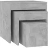 Image de Vidaxl Tables Gigognes 3 Pcs Gris BÃ©ton AgglomÃ©rÃ©