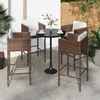 Image de vidaXL Tabourets de bar lot de 4 avec coussins marron rÃ©sine tressÃ©e