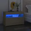 Image de Vidaxl Tables De Chevet Ã  Led 2 Pcs ChÃªne Sonoma 60x35x40 Cm AgglomÃ©rÃ©