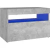 Image de vidaXL Table de chevet et lumiÃ¨res LED Gris bÃ©ton 60x35x40cm AgglomÃ©rÃ©