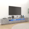 Image de vidaXL Meuble TV avec lumiÃ¨res LED Gris bÃ©ton 260x35x40 cm