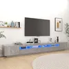 Image de vidaXL Meuble TV avec lumiÂ¿Â¿res LED Gris bÂ¿Â¿ton 300x35x40 cm