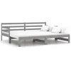 Image de vidaXL Lit coulissant Gris Bois de pin massif 2x(90x200) cm