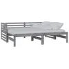 Image de vidaXL Lit coulissant Gris Bois de pin massif 2x(90x200) cm