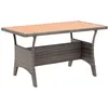 Image de Vidaxl Table De Jardin Gris 120x70x66 Cm RÃ©sine TressÃ©e