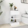 Image de Table de chevet 40x35x65 cm bois contreplaquÃ© Blanc ÃtagÃ¨re de rangement moderne et durable
