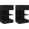 Image de vidaXL Tables de chevet 2 pcs Noir 40x35x65 cm