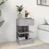 Image de Table de chevet 40x35x65 cm bois contreplaquÃ© Gris bÃ©ton ÃtagÃ¨re de rangement et durable