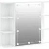 Image de vidaXL Armoire Ã  miroir avec LED Blanc brillant 70x16,5x60 cm