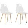 Image de Lot de 2 chaises de salle Ã  manger transparentes en PET avec pieds ergonomiques en mÃ©tal