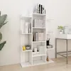 Image de BibliothÃ¨que blanche 86x25,5x140 cm avec 13 compartiments et Ã©tagÃ¨re de rangement