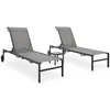 Image de Vidaxl Chaises Longues Lot De 2 Avec Table TextilÃ¨ne Et Acier