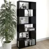 Image de vidaXL BibliothÃ¨que/SÃ©parateur de piÃ¨ce Noir 80x24x186 cm AgglomÃ©rÃ©