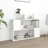Image de BibliothÃ¨que blanche 100x24x63 cm, 2 Ã©tagÃ¨res, compartiment ouvert, design moderne et durable