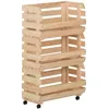 Image de vidaXL Chariot à légumes 37x30x80 cm Bois de pin solide