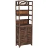 Image de vidaXL Vitrine Marron foncÃ© 46x24x140 cm Bois massif de Paulownia
