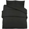 Image de Vidaxl Ensemble De Housse De Couette Noir 220x240 Cm Microfibre LÃ©gÃ¨re