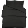 Image de Vidaxl Ensemble De Housse De Couette Noir 155x220 Cm Microfibre LÃ©gÃ¨re