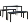 Image de Vidaxl Ensemble De Salle Ã Manger De Jardin 3 Pcs Acier Et Wpc Noir