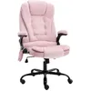 Image de Chaise de Bureau Massage avec Support Lombaire Chauffant 4D & Mousse MÃ©moire Velours Rose