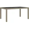 Image de Vidaxl Table De Jardin 150x90x75 Cm Verre TrempÃ©/RÃ©sine TressÃ©e Beige