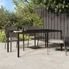 Image de Vidaxl Table De Jardin Marron 190x90x75 Cm Verre TrempÃ©/RÃ©sine TressÃ©e
