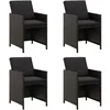 Image de Vidaxl Chaises De Jardin Avec Coussins 4 Pcs RÃ©sine TressÃ©e Noir